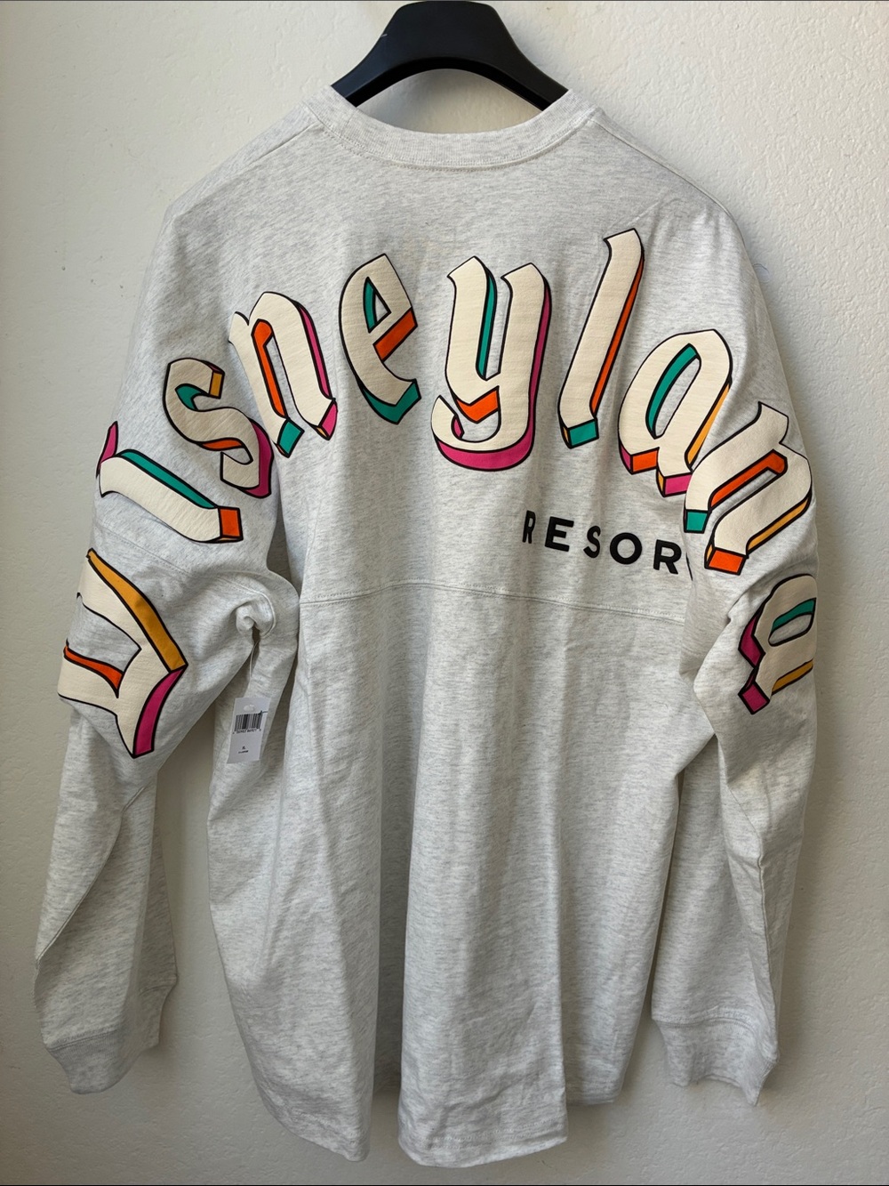 NWT Disneyland Resort XL Disney Long Sleeve Spirit Jersey Light Gray
